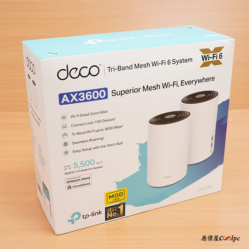 促銷+開箱】全覆蓋WiFi走到哪玩到哪!TP-Link Deco X68 Mesh WIFi 6