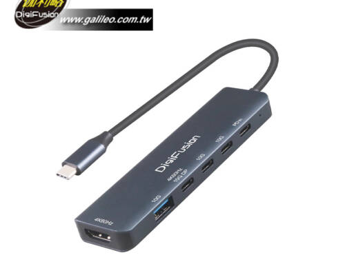 Digifusion伽利略【U6HDP】USB-C 6in1 雙顯示輸出多功能集線器